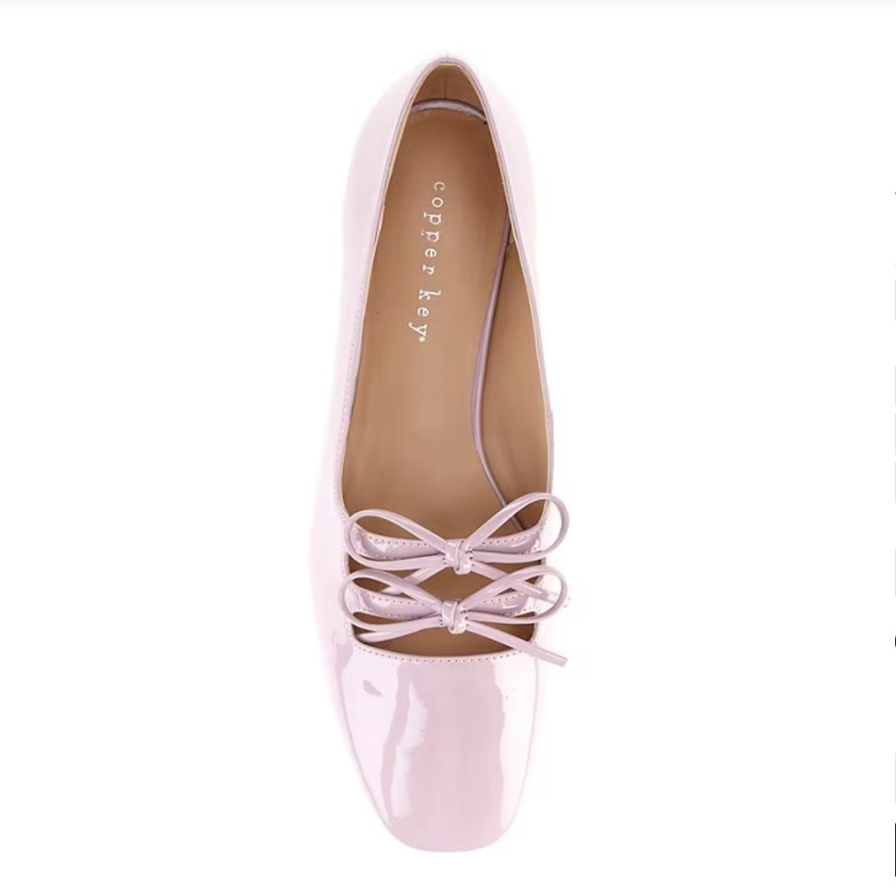 Copper Key | Patent Double Bow Mary Jane Pumps